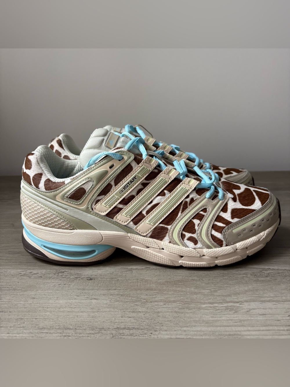 Adidas Adistar Control 5 Animal Print Icey Blue Womens Athletic Shoe 10.5 KI4206